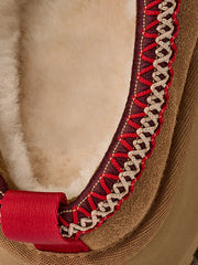 Women's Braided Leather Outdoor Suede Slippers