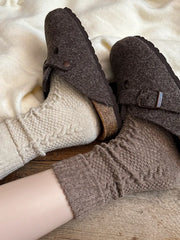 Women's Warm Cable Knit Mid-Calf Fleece Lined Socks