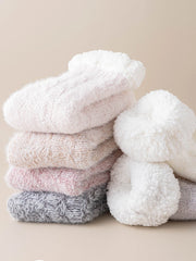 Non-slip mink fur women's home socks