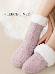 Non-slip mink fur women's home socks