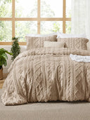 Boho Tufted Embroidery Comforter Set Soft Breathable 3 Piece Bedding Set