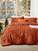 Boho Tufted Embroidery Comforter Set Soft Breathable 3 Piece Bedding Set