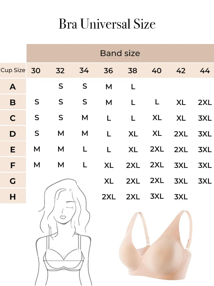Wireless Comfortable  Push-Up Deep V Seamless Jelly Bra