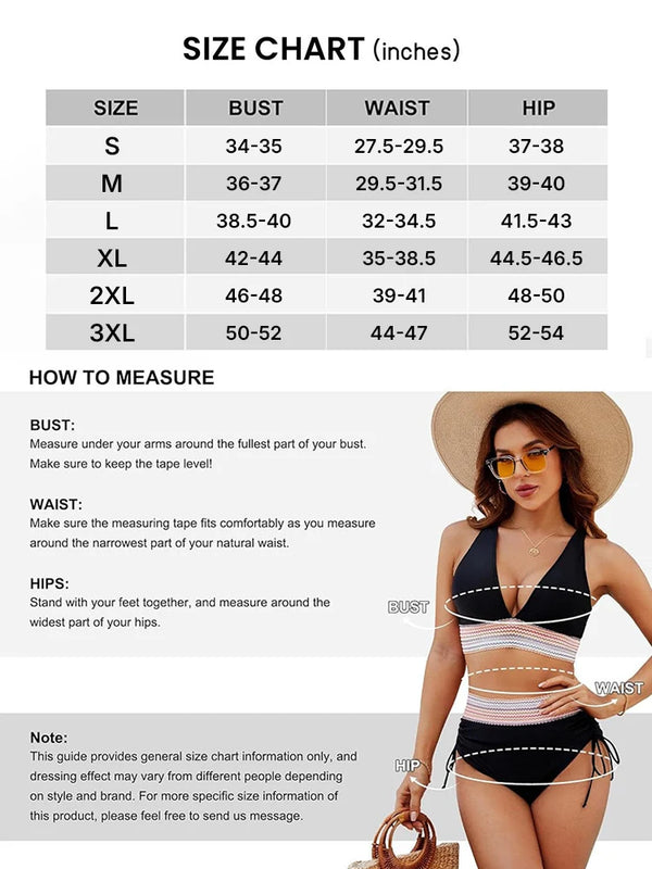Flattering Deep V High-Waist Bikini