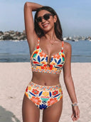 2 Piece Bikini Set U-Wire Cutout Swimsuit