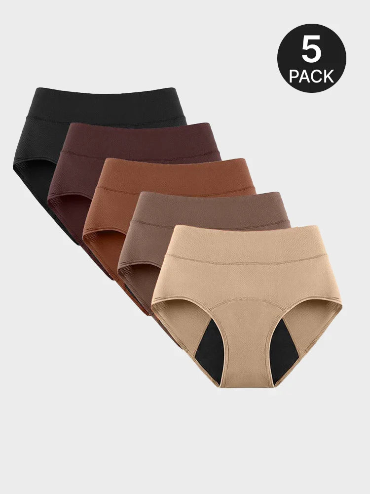 5 Pack-Women’s High-Waist Leakproof Period Underwear