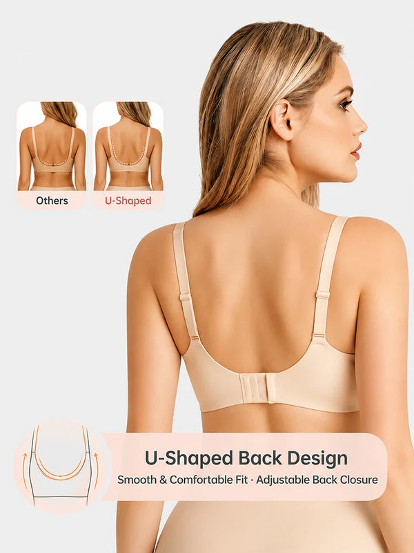 Wireless Comfortable  Push-Up Deep V Seamless Jelly Bra