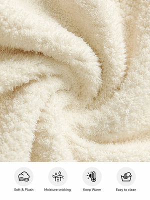Women's Cozy Long Plush Fleece Robe with Pockets