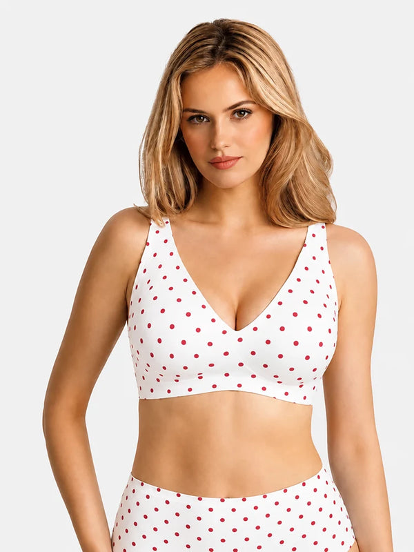 Wireless Comfortable  Push-Up Deep V Seamless Jelly Bra