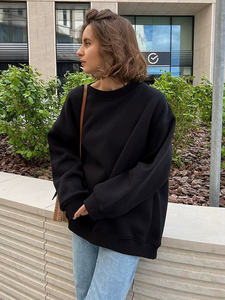 MAGIC CURVE Women’s Oversized Fleece Pullover Sweatshirt