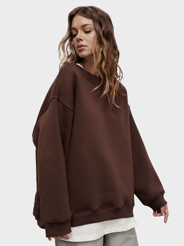 MAGIC CURVE Women’s Oversized Fleece Pullover Sweatshirt
