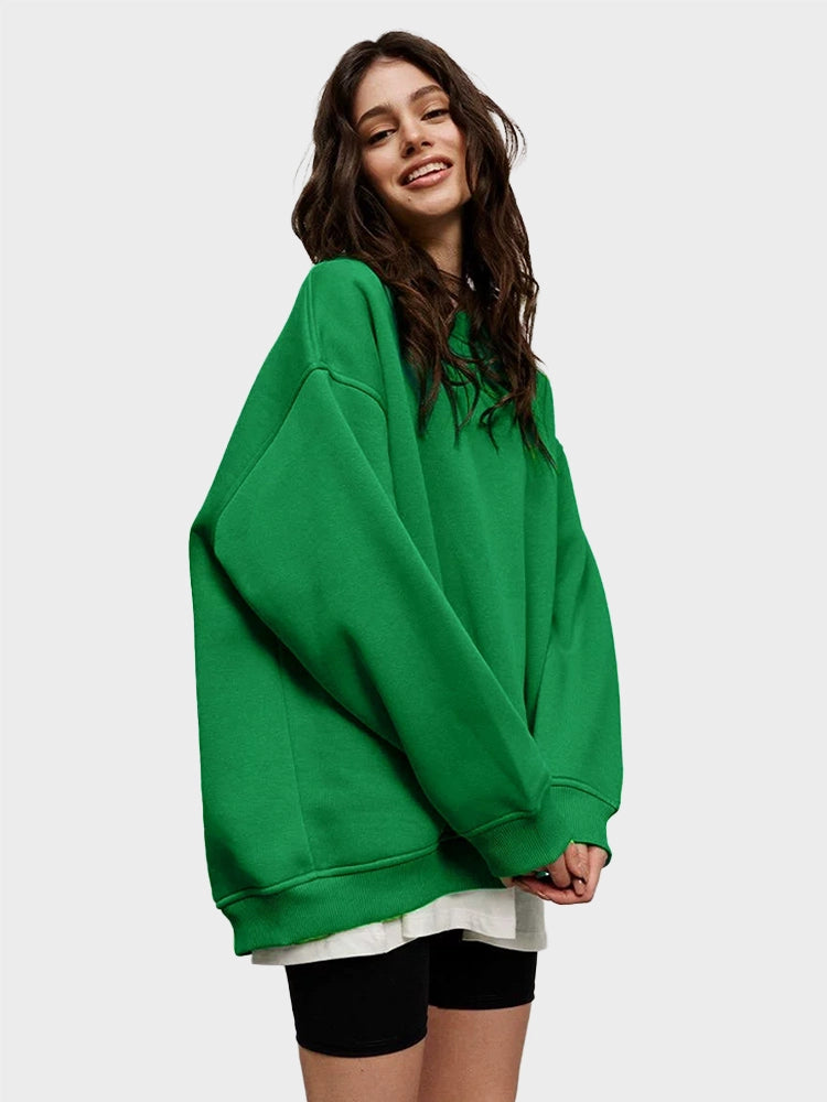 MAGIC CURVE Women’s Oversized Fleece Pullover Sweatshirt