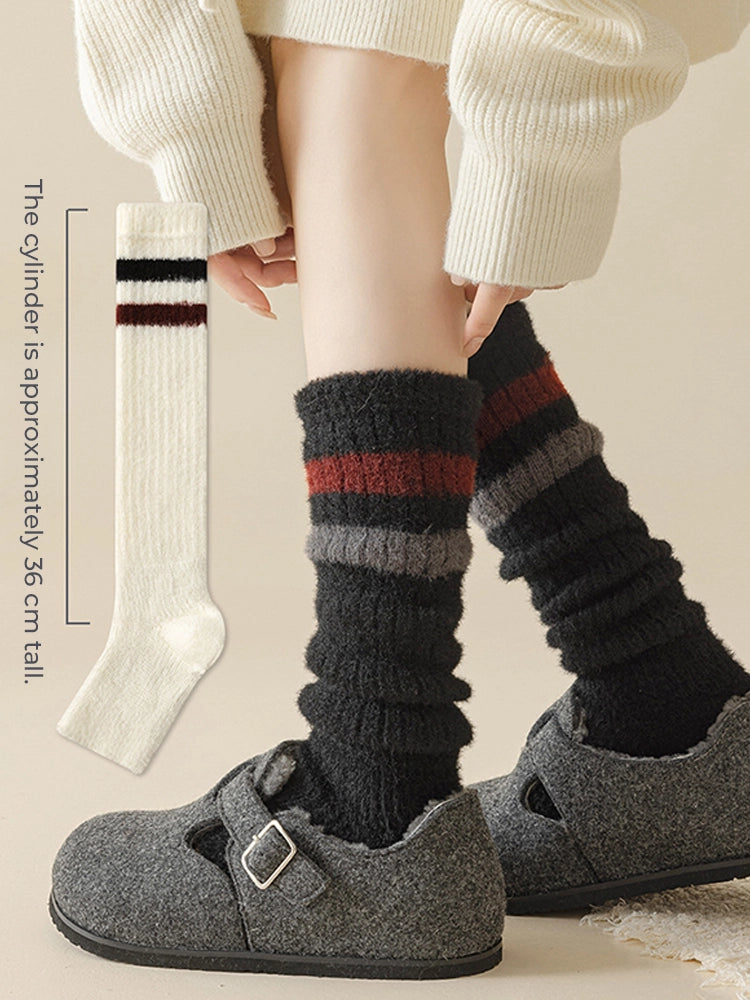Women's warm cashmere wool slouch socks