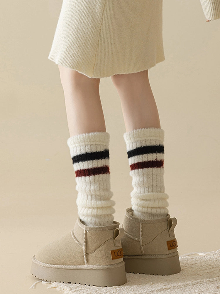 Women's warm cashmere wool slouch socks