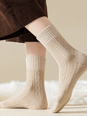 5-Pack Women's Cozy Thick Lining Warm Mid-Calf Socks