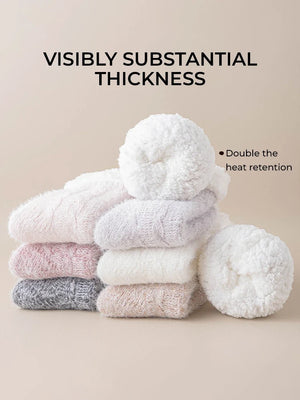 Non-slip mink fur women's home socks