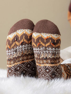 Women Socks Warm Winter Birthday Christmas Gifts for Women Soft Casual Hiking Socks Boho Style (Vintage Style)