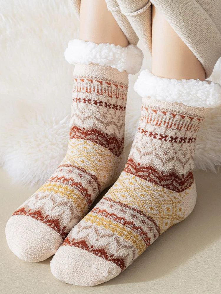 Women Socks Warm Winter Birthday Christmas Gifts for Women Soft Casual Hiking Socks Boho Style (Vintage Style)