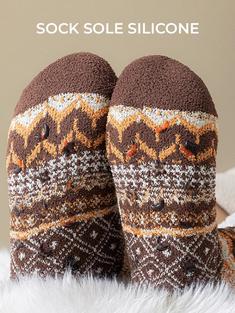 Women Socks Warm Winter Birthday Christmas Gifts for Women Soft Casual Hiking Socks Boho Style (Vintage Style)