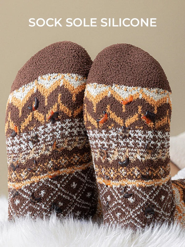 Women Socks Warm Winter Birthday Christmas Gifts for Women Soft Casual Hiking Socks Boho Style (Vintage Style)