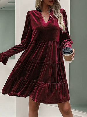 Women’s Velvet Long Sleeve Dress