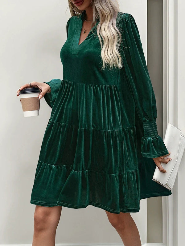 Women’s Velvet Long Sleeve Dress