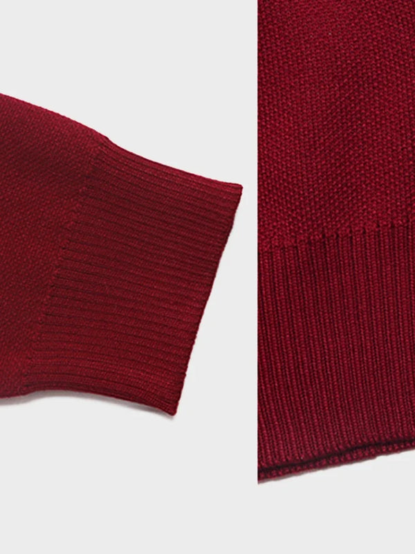 Women's Red Christmas Sweet Round Neck Bow Sweater