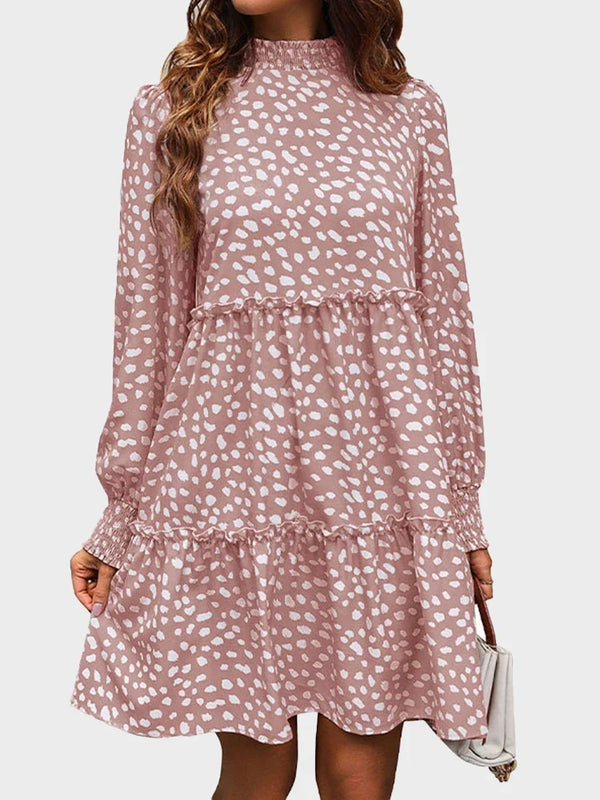 Leopard Print Long-Sleeve Dress