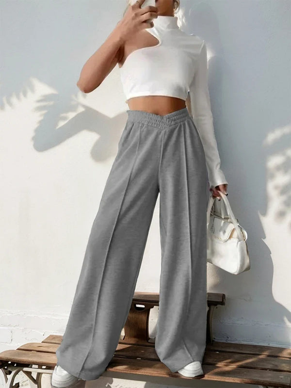 Womens Wide Leg Sweatpants Casual Loose Solid Color Pants