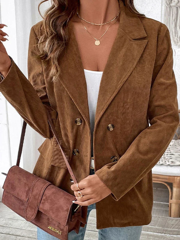 Women's Casual Corduroy Blazer Jacket