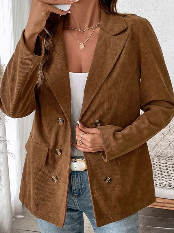 Women's Casual Corduroy Blazer Jacket