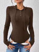 Knitted hooded bodysuit