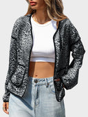 Women's Leopard Cardigan Sweater V Neck Cardigan