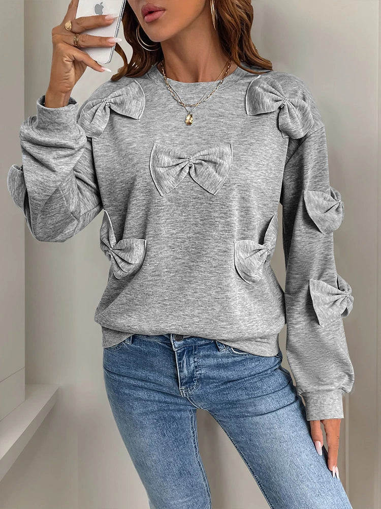 Womens Bow Lightweight Sweatshirt