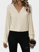 Women's Button Down Shirts V Neck Blouses