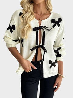 Women's Bow Graphic Cardigan