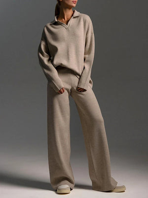 Women's 2 Piece Outfits Sweater Set Wide Leg Pants