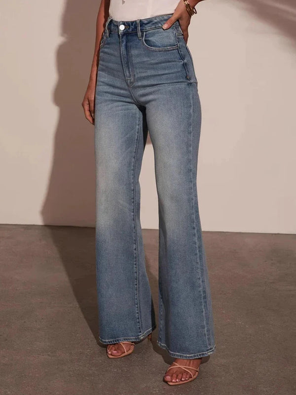 Women's Jeans High Waisted Straight Leg Stretchy Jeans