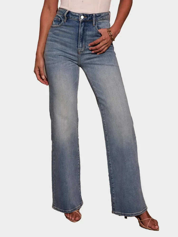 Women's Jeans High Waisted Straight Leg Stretchy Jeans
