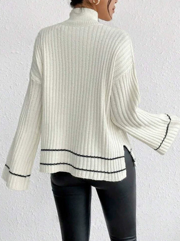 Casual Colorblock Knitted Sweater