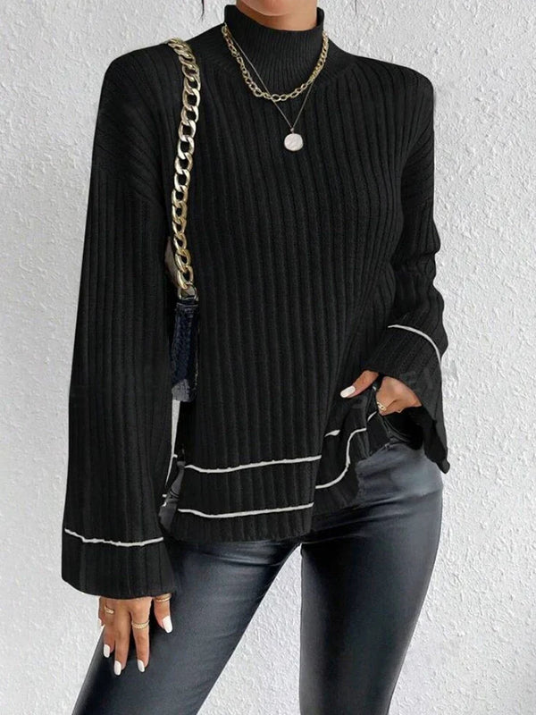 Casual Colorblock Knitted Sweater