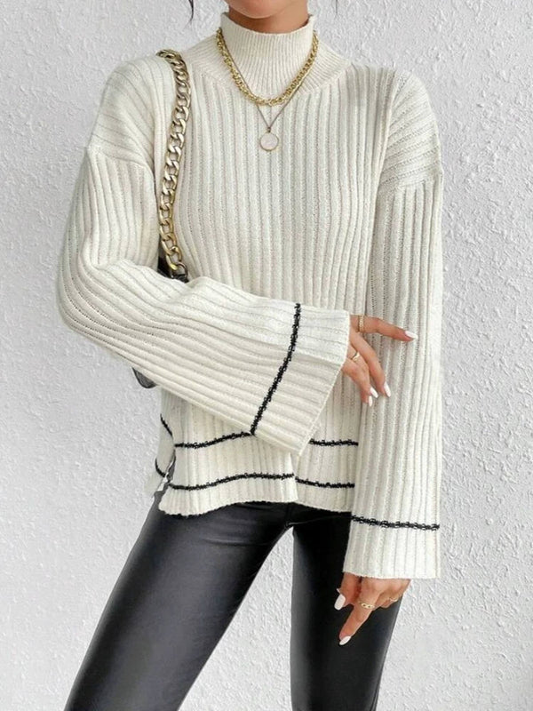 Casual Colorblock Knitted Sweater