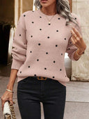 Polka Dot Jacquard Knit Sweater