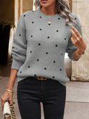 Polka Dot Jacquard Knit Sweater