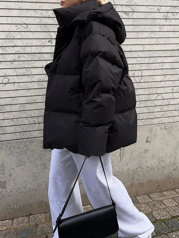 Womens Hooded Quilted Puffer Jacket