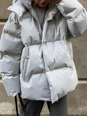Womens Hooded Quilted Puffer Jacket