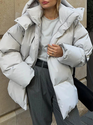 Womens Hooded Quilted Puffer Jacket
