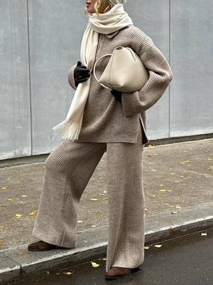 Half-Zip Knit Sweater Coordinated Set