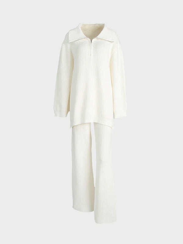 Half-Zip Knit Sweater Coordinated Set