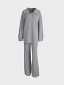 Half-Zip Knit Sweater Coordinated Set